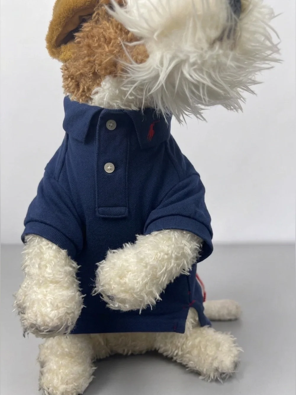 Polo Ralph Lauren Blue Short Sleeved Pique Patch Polo Shirt For Dogs Size M